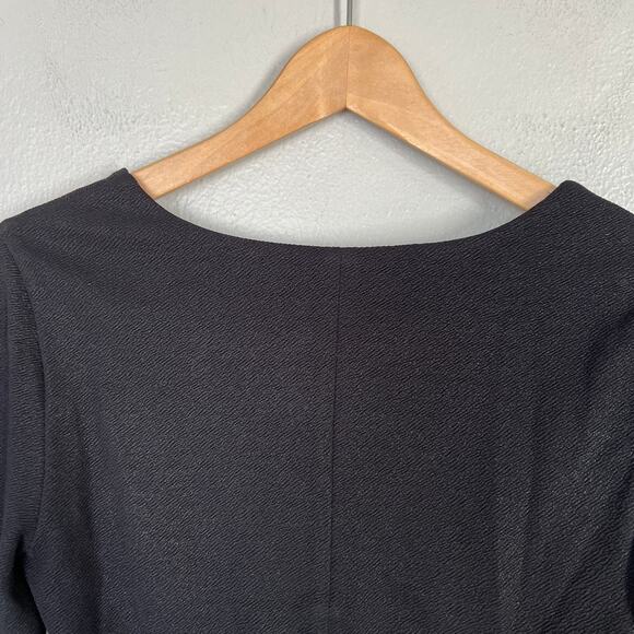 EXPRESS Women Sz S Small Black Countour Textured Cutout Long Sleeve Cropped Top - Picture 6 of 9